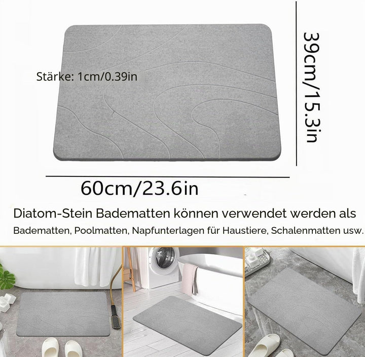 Dai Lufei Stein-Badematte – Natürliche Kieselgur, Super Saugfähige Duschmatte, Schnell Trocknende, r