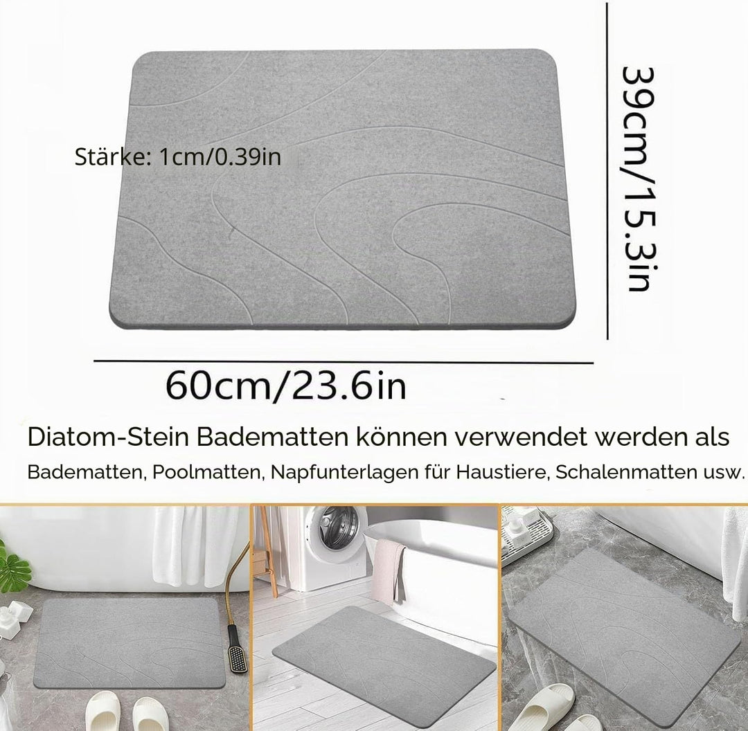 Dai Lufei Stein-Badematte – Natürliche Kieselgur, Super Saugfähige Duschmatte, Schnell Trocknende, r