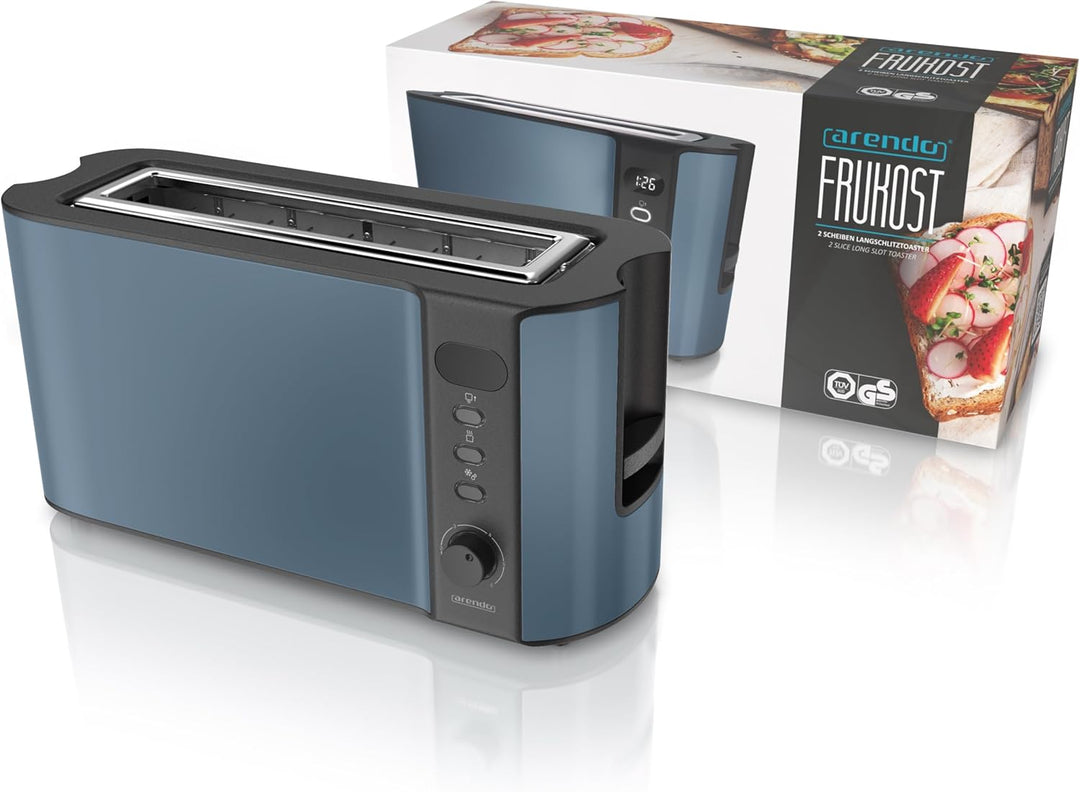 Arendo - Toaster Langschlitz 2 Scheiben - Defrost Funktion - 1000 W - Doppelwandgehäuse - Integriert