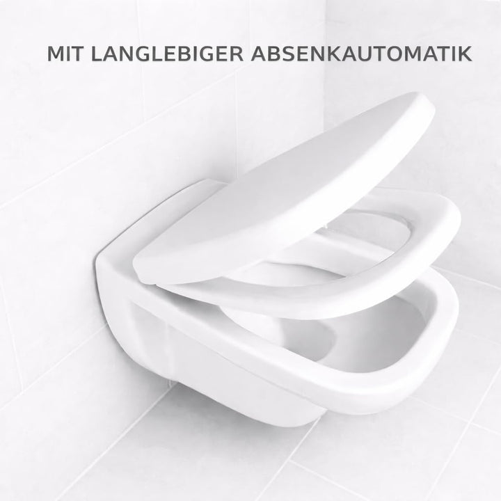 Bullseat® premium Toilettendeckel weiss passend zu Duravit D-Code. Klodeckel mit Absenkautomatik/Sof