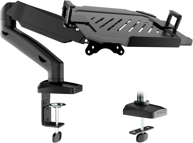 PUTORSEN Monitor Arm mit Laptopablage für 17 bis 32 Zoll LCD LED Bildschirm & bis zu 17 Zoll Noteboo