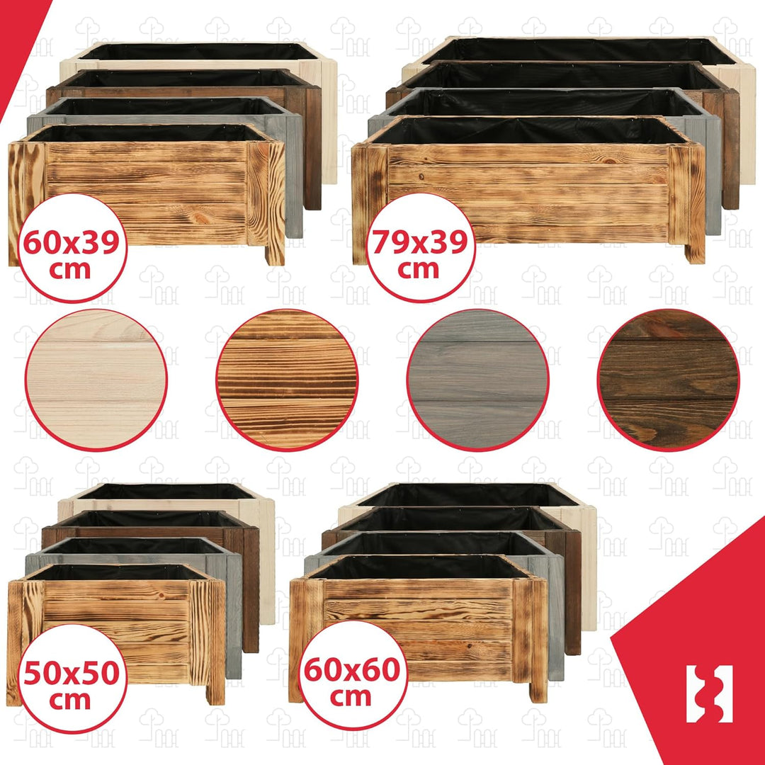 KOTARBAU® Blumenkasten - 79 x 39 x 30 cm - Pflanzkasten mit Vlies - Pflanzkübel gross aussen - Balko
