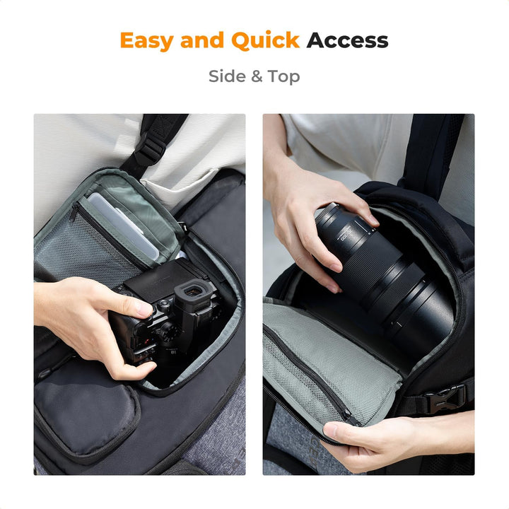 K&amp;F Concept Kamerarucksack wasserdicht Fotorucksack für Canon Nikon Sony Spiegelreflexkameras, Drohn