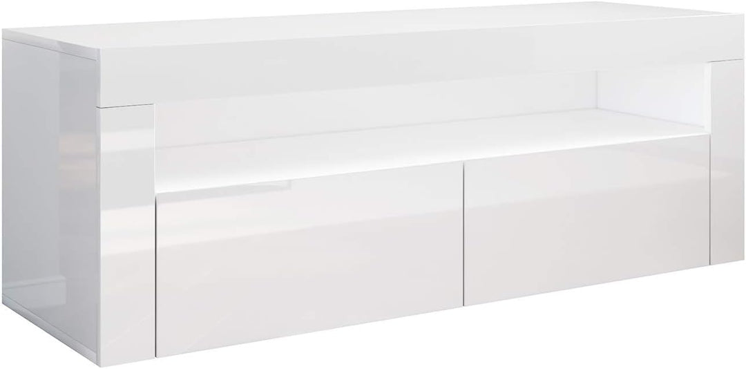 SONNI TV Board, Fernsehtisch, Lowboard Hochglanz,mit LED-Beleuchtung, 12 Farben können eingestellt W