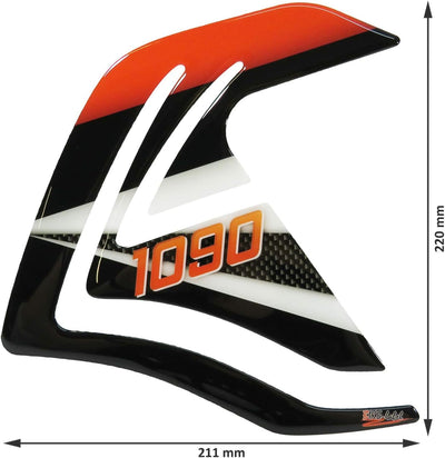 BIKE-label Seitentank Pad Carbon Orange kompatibel für KTM 1090 Adventure + R 800124