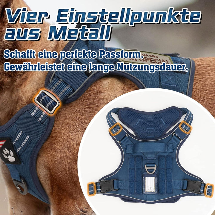rabbitgoo Hundegeschirr Grosse Hunde, Anti Zug Geschirr Hund Verstellbar mit Griffe Verbreitert, Rob