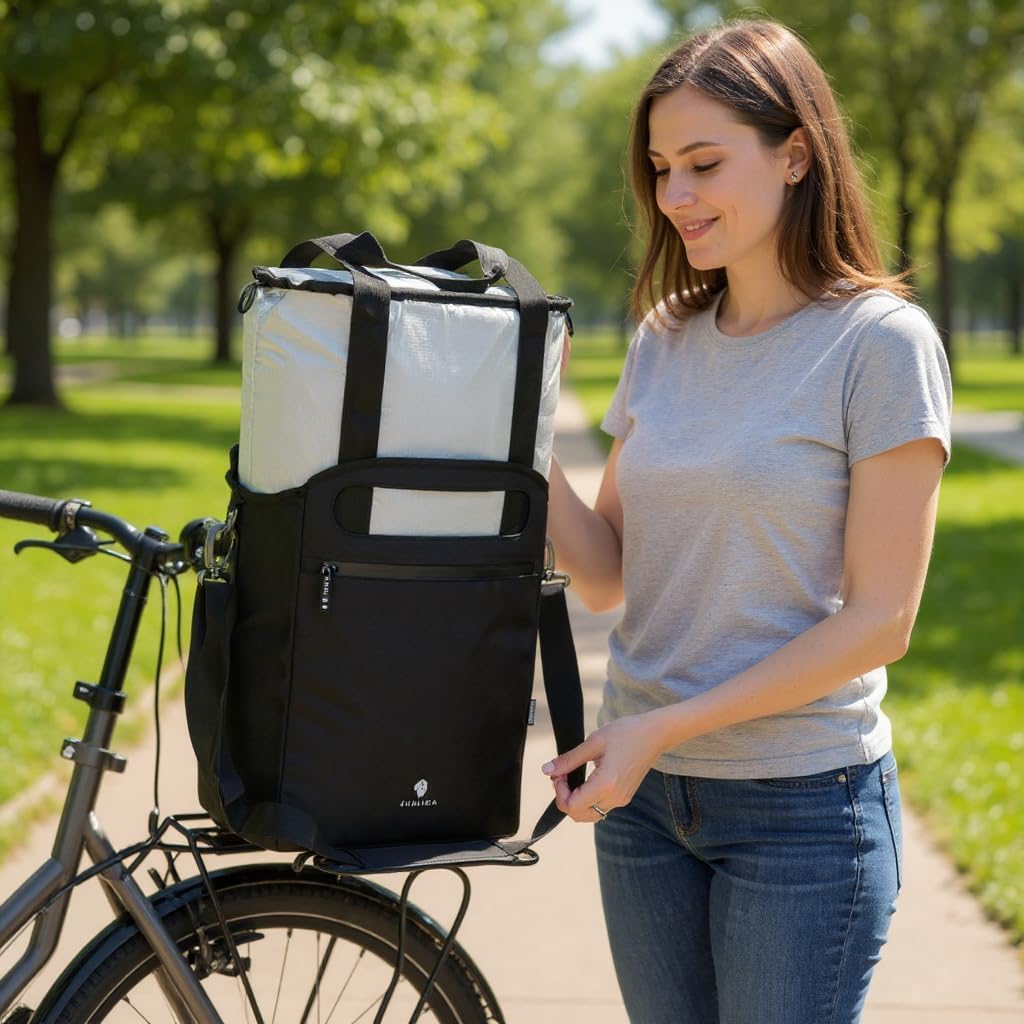 Einkaufstasche für Fahrrad - Fahrradtasche hinten einsetzbar als Gepäckträgertasche - inkl. herausne