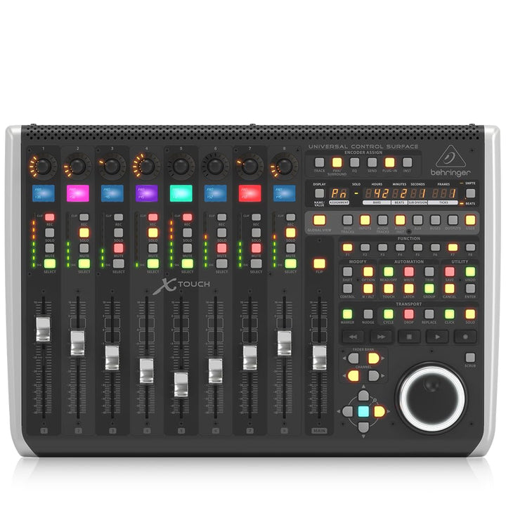Behringer XTouch Universelle Bedienoberfläche mit 9 berührungsempfindlichen motorisierten Fadern, LC