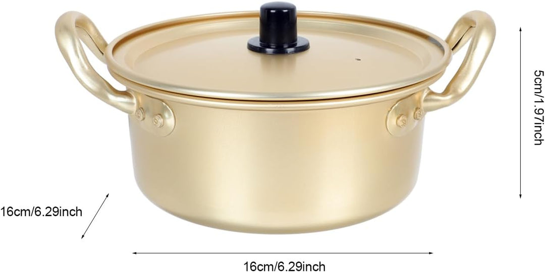 YARNOW Ramen Topf Mit Aluminiumdeckel Binaurales Design Für Nudeln Und Suppe Kochen Leicht Zu Reinig