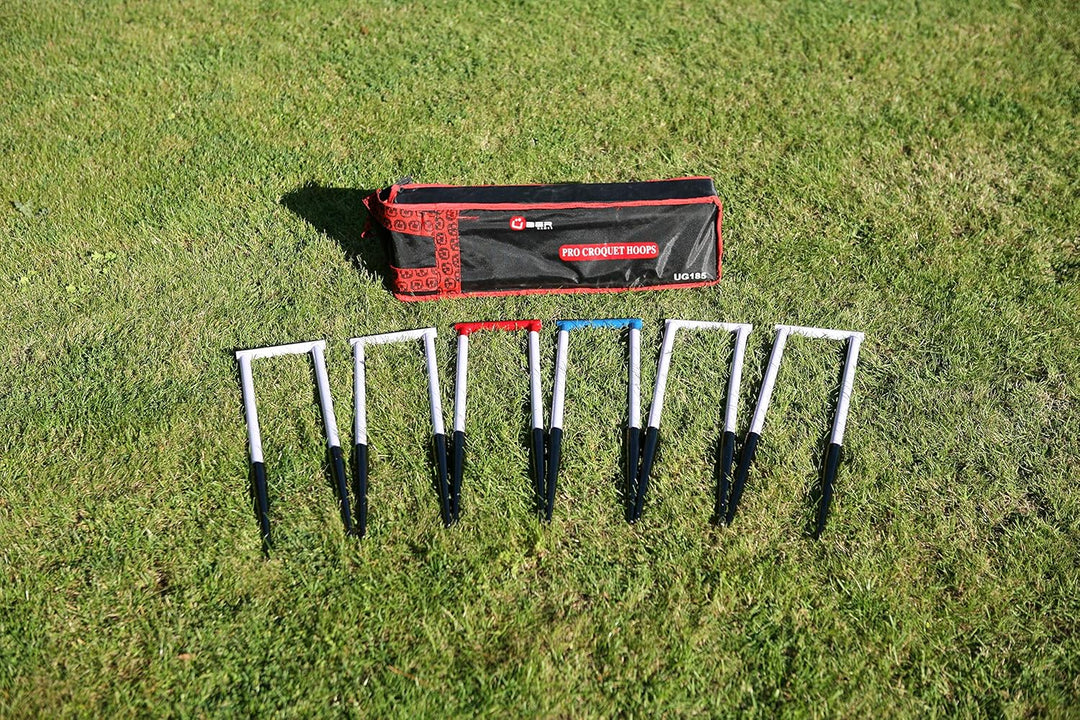 Krockettor Club, 16 mm - Croquet Tore aus Stahl - Designed in England - Offizielle Grosse - Mit Trag