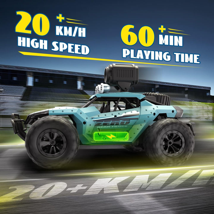 DEERC Ferngesteuertes Auto 1:16 RC Truck mit 720P Kamera Foto WiFi Übertragung 2.4Ghz 2 Akku 60 Minu
