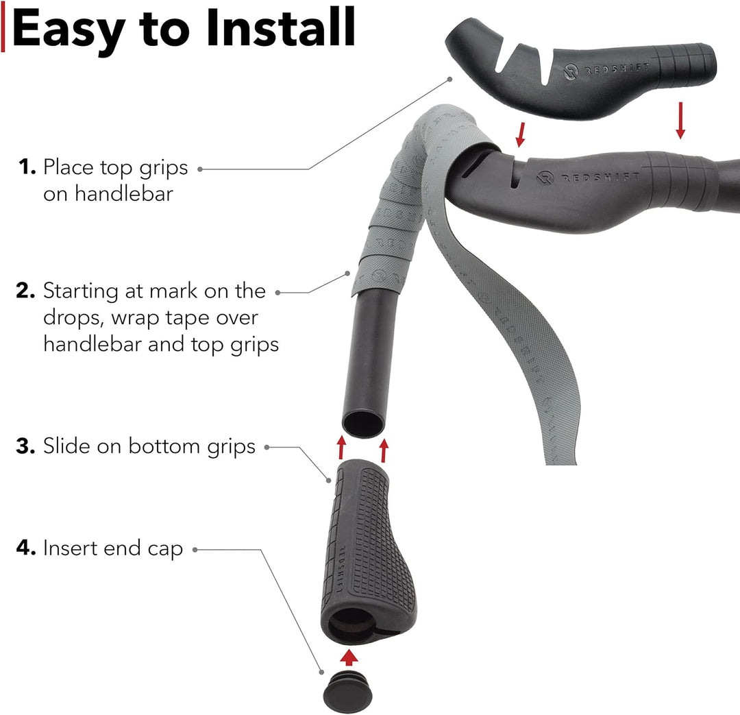REDSHIFT Cruise Control Drop Bar Griffe für Rennrad Lenker, passend für alle Drop Bar Lenker für Ren