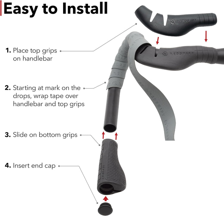 REDSHIFT Cruise Control Drop Bar Griffe für Rennrad Lenker, passend für alle Drop Bar Lenker für Ren