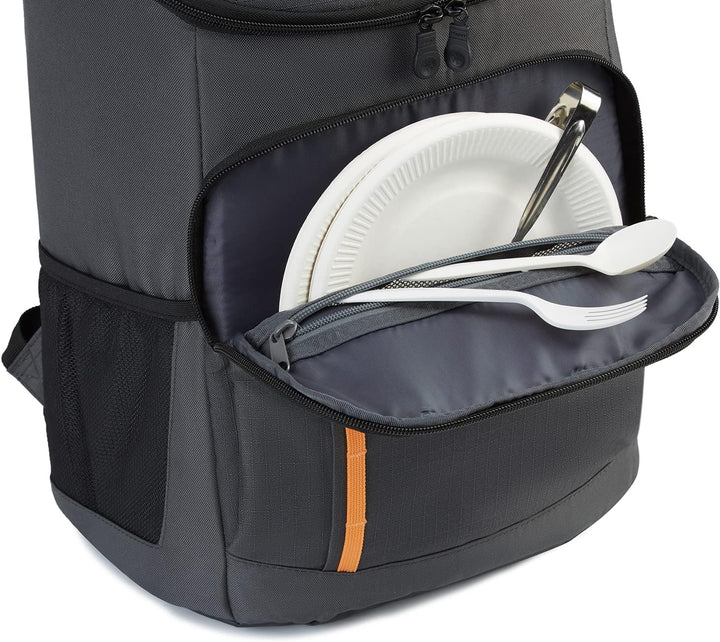 TOURIT Kühlrucksack Leichter Rucksack 28L mit Flaschenöffner Hält 30 Dosen Dunkelgrau, Dunkelgrau