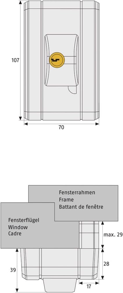 ABUS Fenster-Zusatzsicherung FTS99 AL0125 - Fensterschloss 2 verkrallenden Stahlriegeln, gleichschli