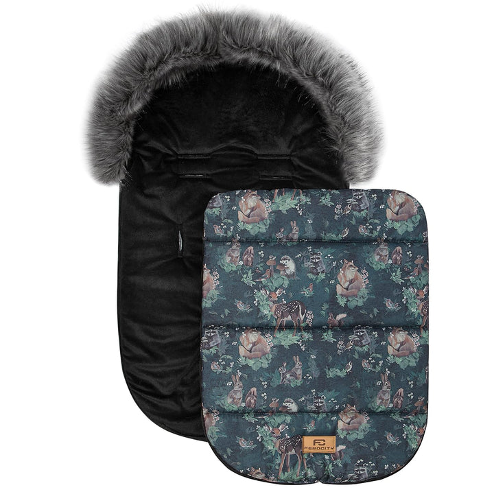 BabyFusssack Minky WinterFusssack und Handmuff SET für Kinderwagen Masse 85 cm für Buggy Mit Fell Ka
