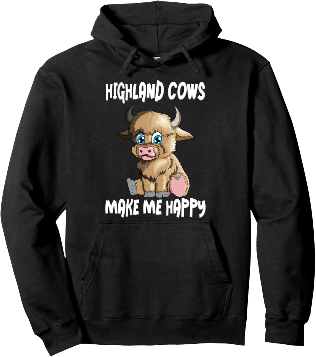 Highland Cows make me Happy Hochlandrind Landwirt Bauern Kuh Pullover Hoodie