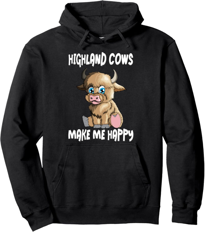 Highland Cows make me Happy Hochlandrind Landwirt Bauern Kuh Pullover Hoodie