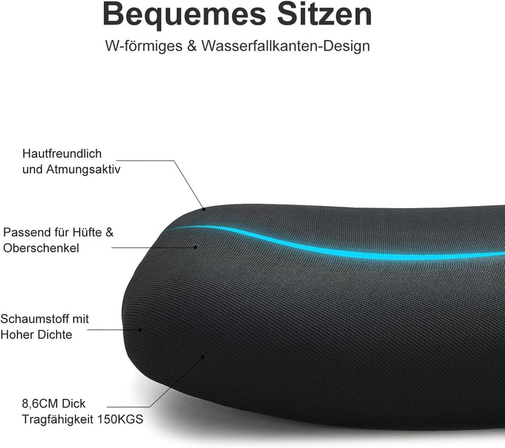 Ticova Bürostuhl Ergonomisch Schreibtischstuhl, Hoher Rücken Ergonomischer Stuhl mit Verstellbarer L