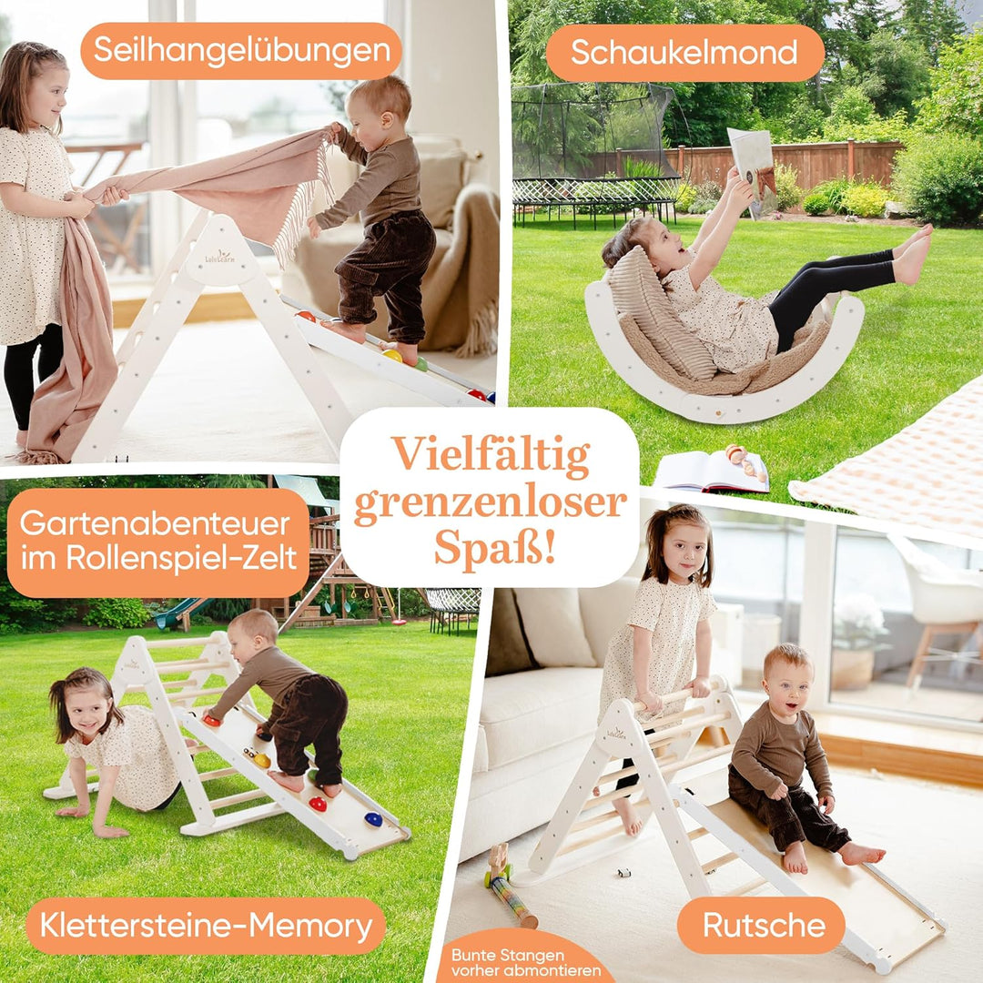 Lululearn® Kletterdreieck, Kletterbogen & Rampe [FALTBAR] ideal für Indoor & Garten - Klettergerüst