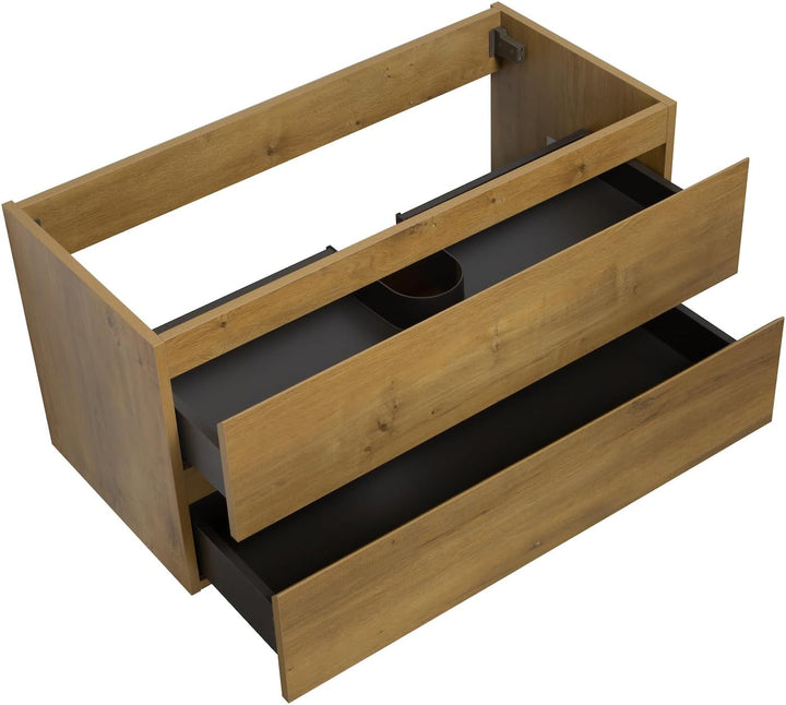 Waschbeckenunterschrank Angela 100cm - Eiche - Unterschrank Badmöbelset Unterschrank, Eiche 100cm, U