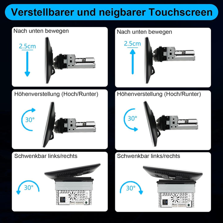 10 Zoll 1 Din Car Radio Android Autoradio mit Bildschirm 8-Kern DAB+ Wireless Android Auto & Apple C