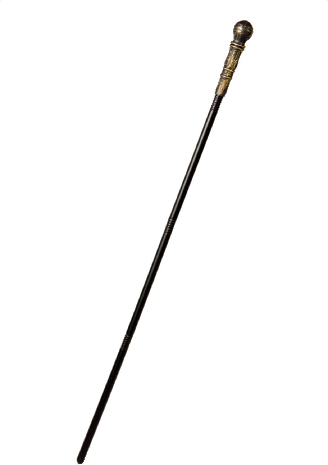 Gehstock mit Knauf in Gold/Schwarz Spazierstock für Edelmann Marquis König Vampir