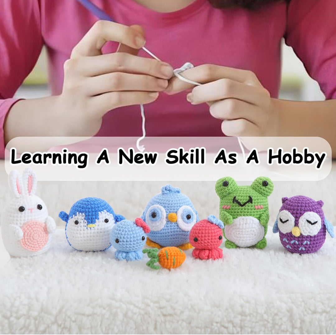 Ktmeor Häkelset für Anfänger, Häkeltier-Set mit Schritt-für-Schritt-Video-Tutorials, Anfänger-Häkels