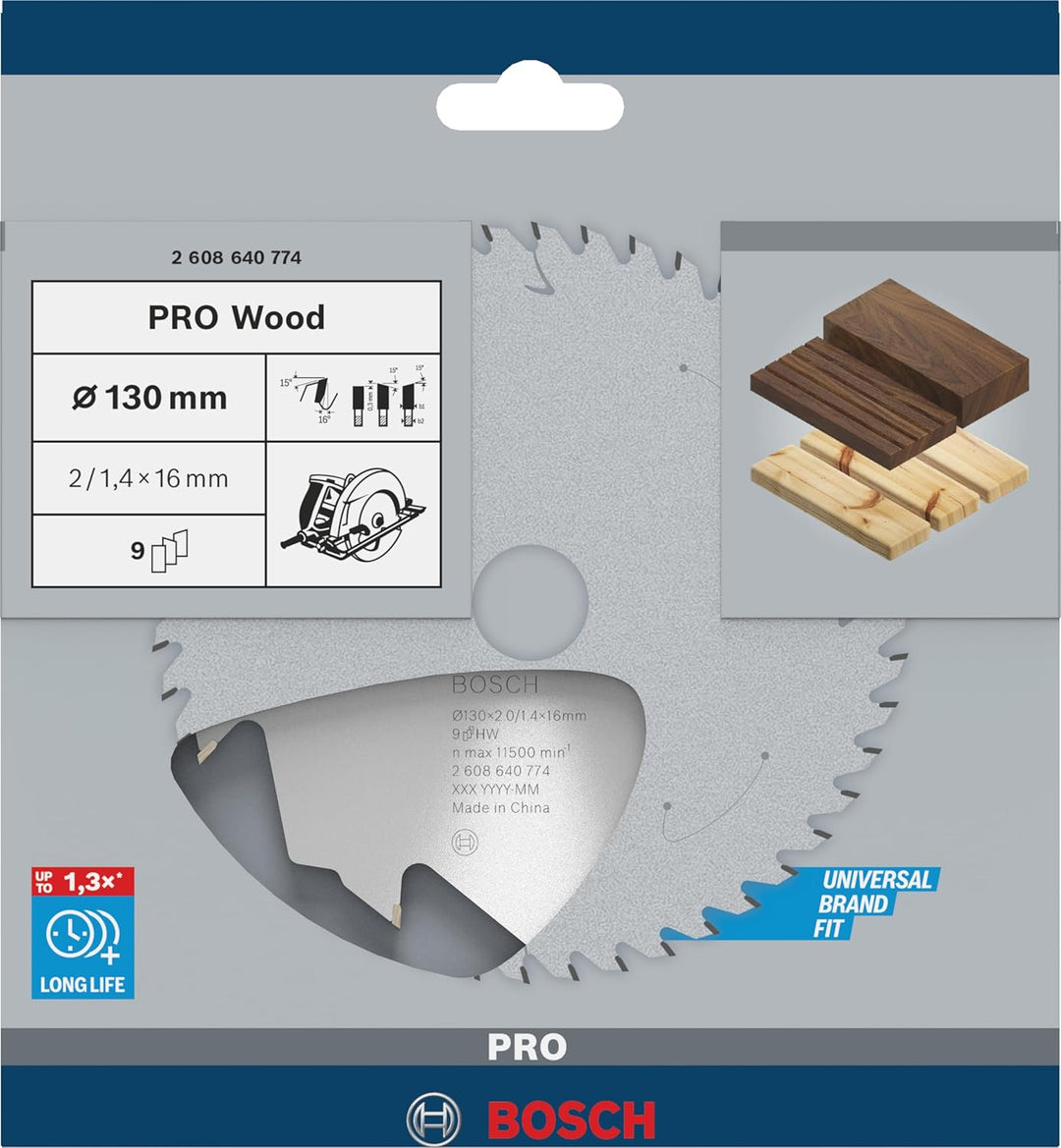 Bosch 1x PRO Wood Kreissägeblatt für Akku-Handkreissägen (für Weichholz, Hartholz, Ø mm, Professiona