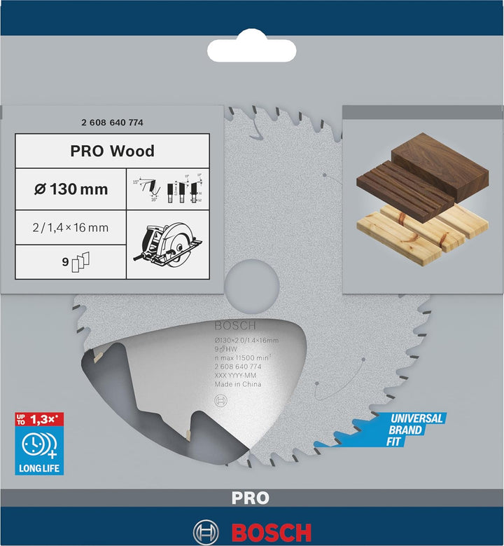 Bosch 1x PRO Wood Kreissägeblatt für Akku-Handkreissägen (für Weichholz, Hartholz, Ø mm, Professiona