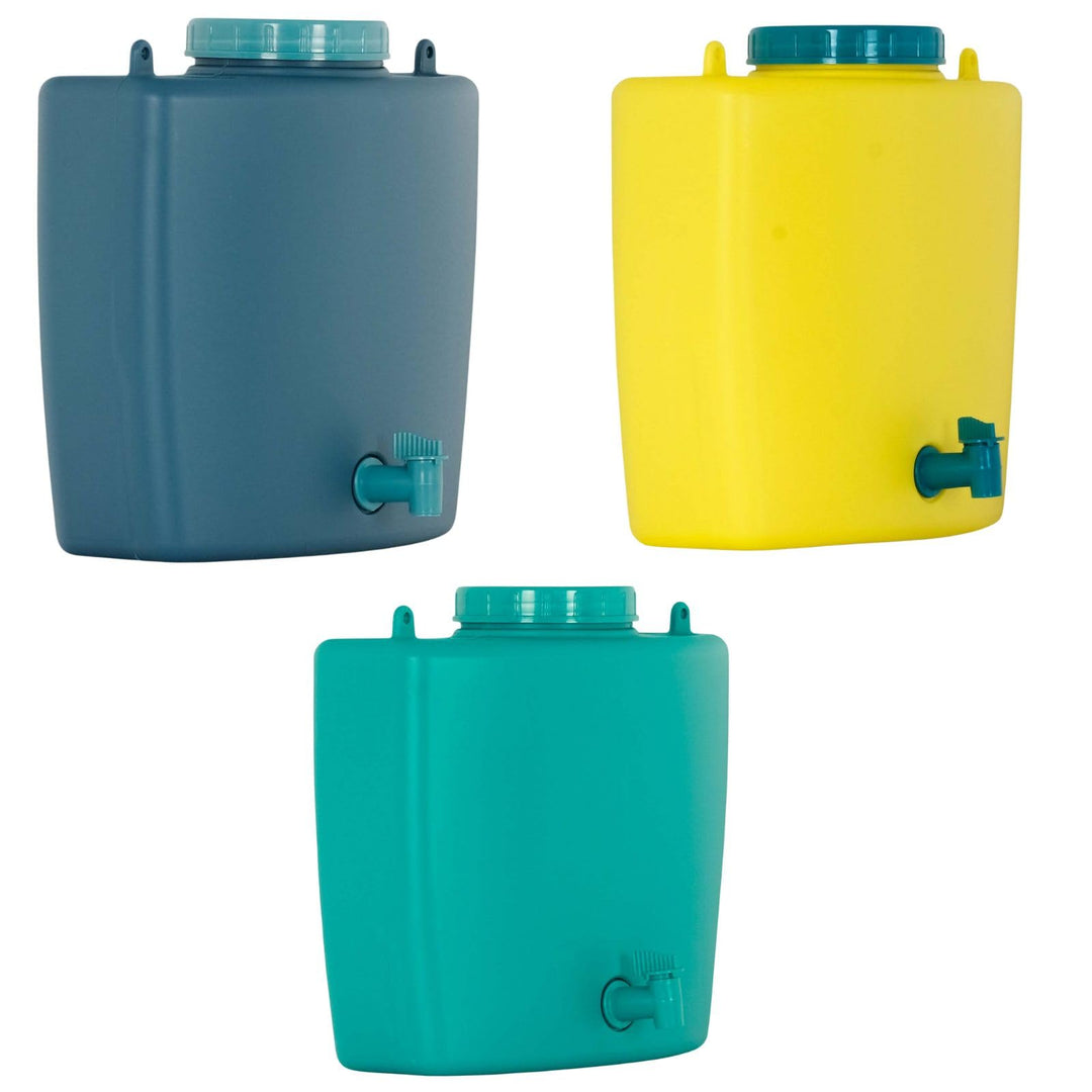 4Big.fun Wasserspender 9 L mit Wasserhahn Camping Gartenhaus Datscha Rukomojnik Kanister blau, Blau