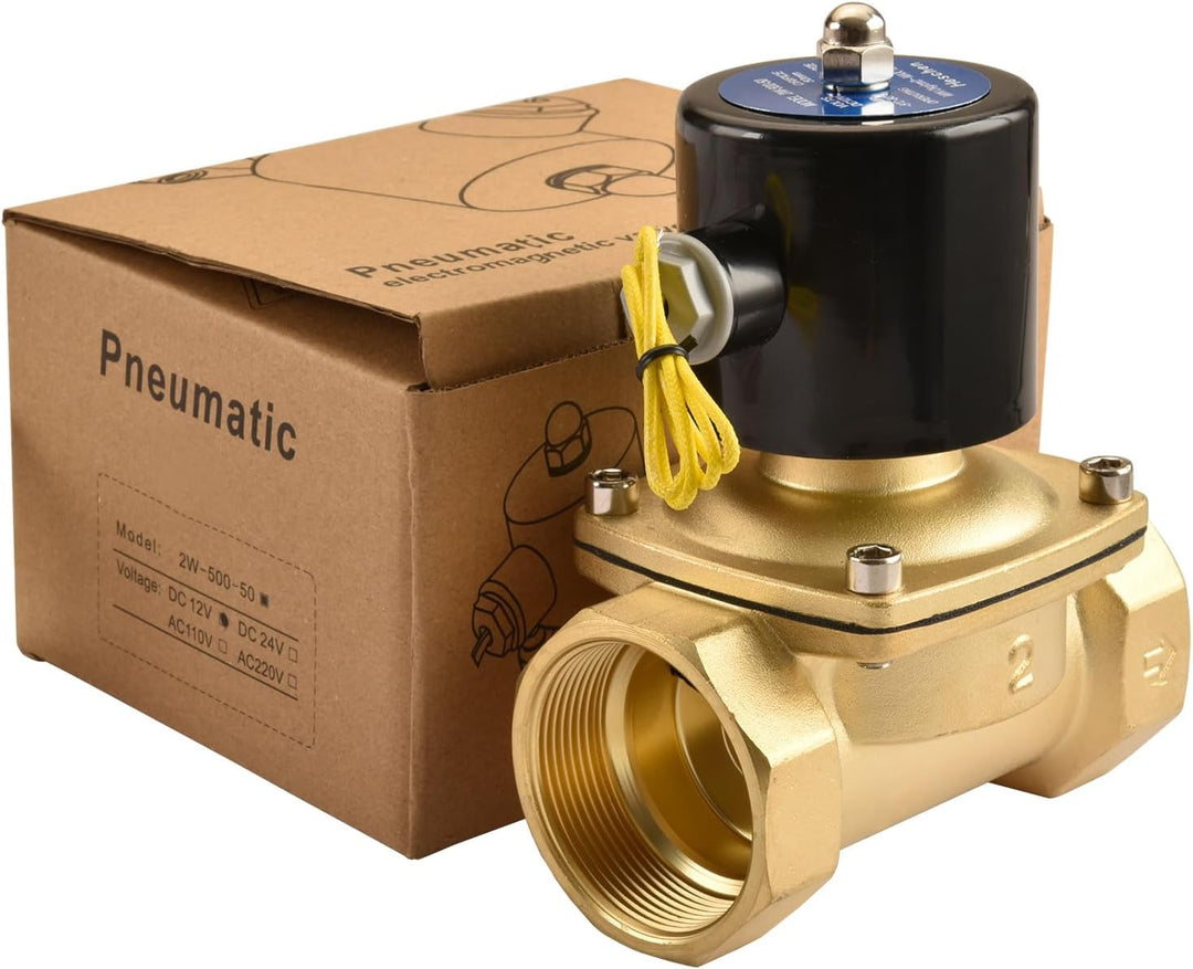 Heschen Elektrisches Messing-Magnetventil, 2W-500-50, PT2'', DC12V, Direktwirkung Wasser, Normal Ges