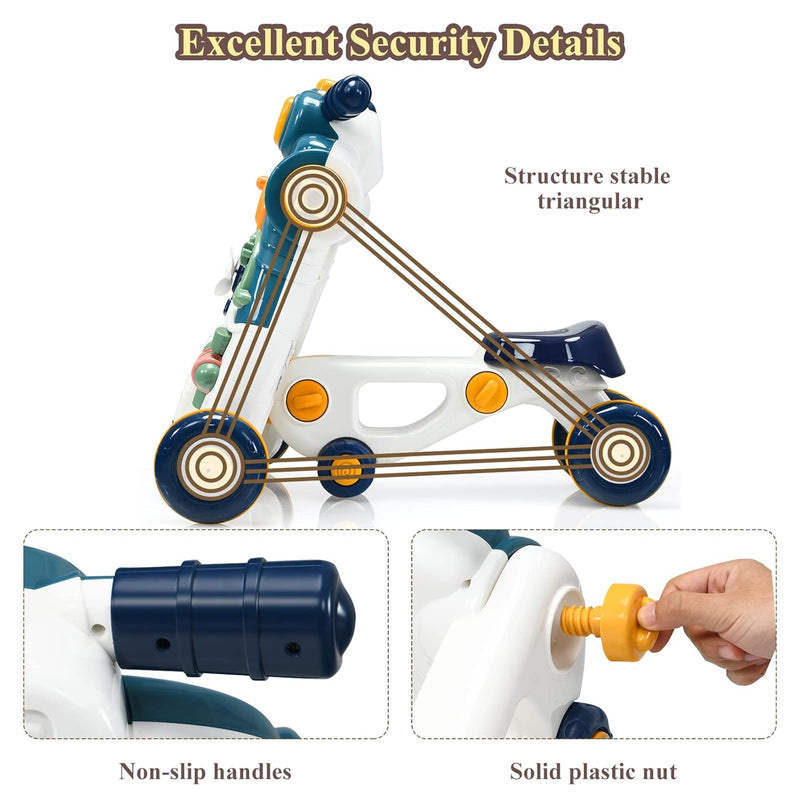 LIFEZEAL 3 in 1 Lauflernwagen, Baby Lauflernhilfe mit Spielbrett, Baby Walker mit Musik- & Spielfunk
