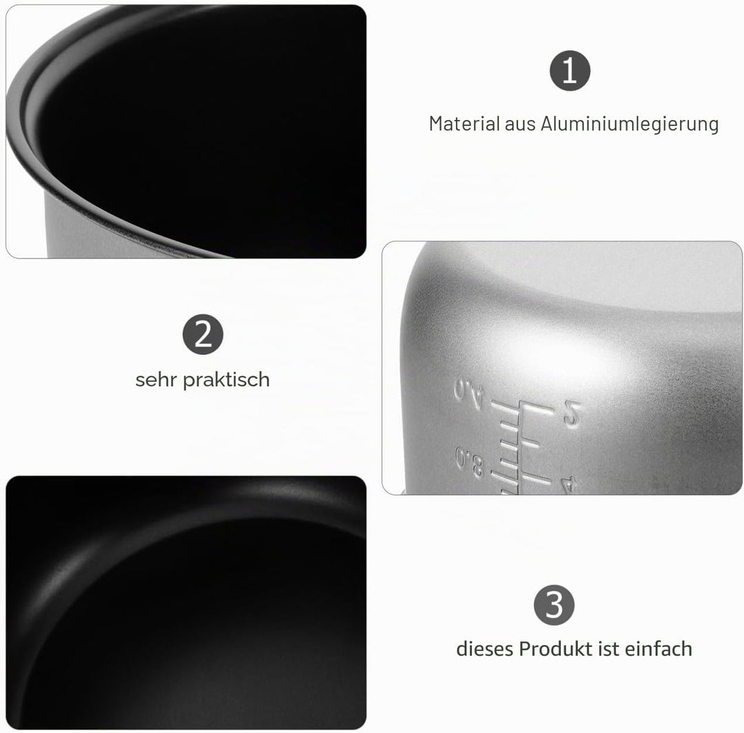 Cabilock Reiskocher Innentopf Antihaft Aluminiumlegierung Ersatztopf für Täglichen Gebrauch Praktisc