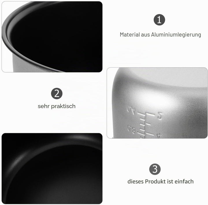 Cabilock Reiskocher Innentopf Antihaft Aluminiumlegierung Ersatztopf für Täglichen Gebrauch Praktisc
