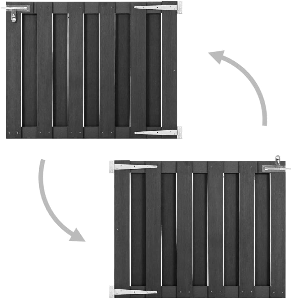 vidaXL Gartentor mit Gleitverschluss Schrauben Zauntor Zauntür Gartentür Hoftor Hoftür Pforte Tür To