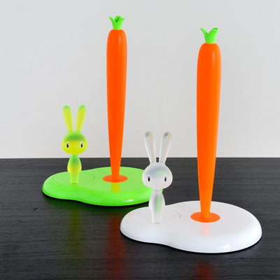 Alessi Bunny & Carrot ASG42W Design Küchenrollhalter, Thermoplastisches Harz, weiss, 29,4cm ASG42 W,