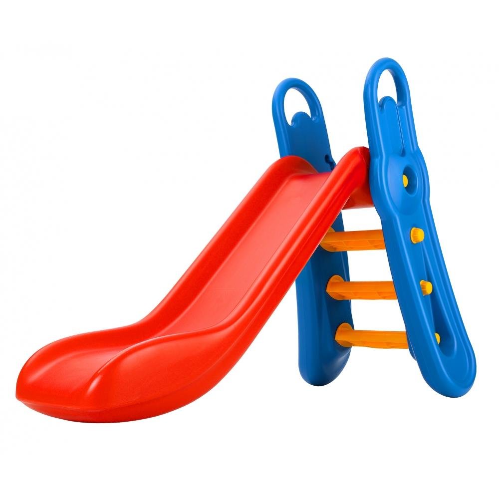 BIG - Fun-Slide - 152cm lange Rutschbahn, Nutzung für den Hausgebrauch, rot-blaue Rutsche für drinne