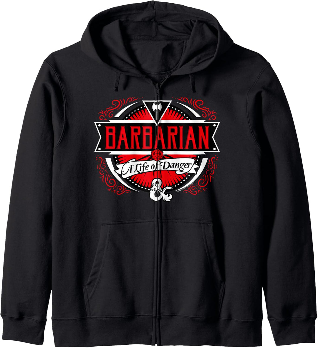 Dungeons &amp; Dragons Barbarian A Life Of Danger Logo Kapuzenjacke