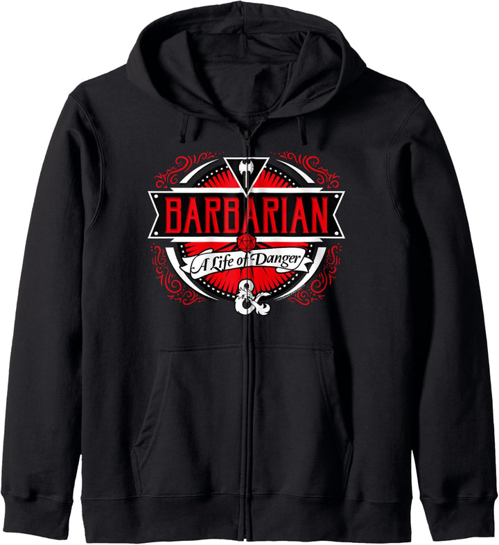 Dungeons &amp; Dragons Barbarian A Life Of Danger Logo Kapuzenjacke