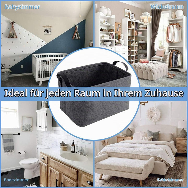 LITLANDSTAR felt storage basket, faltbar filz aufbewahrungsbox für Regal,Wäsche,Schrank,Spielzeug od