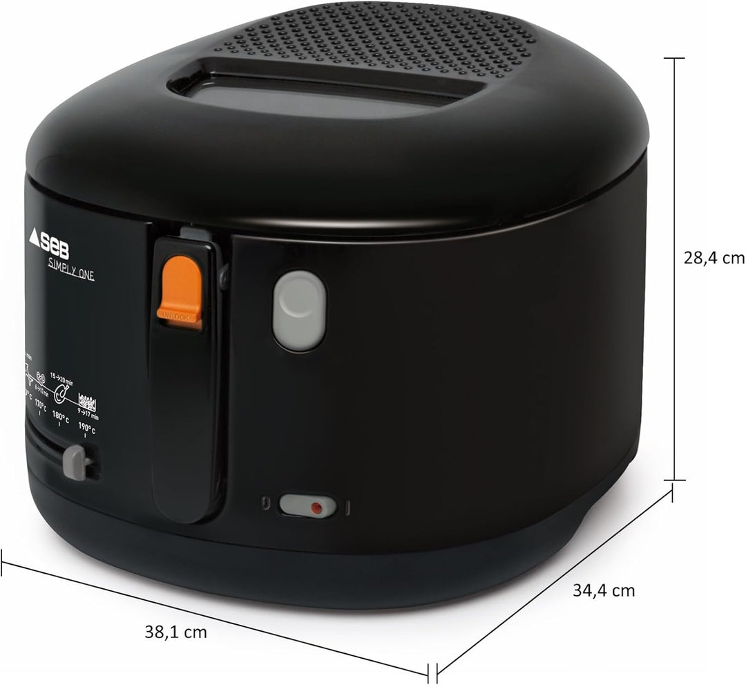 Tefal FF1608 Simply One Elektrische Fritteuse | XL Fassungsvermögen für bis zu 1,2 kg Pommes | exklu