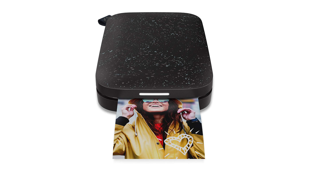 HP Sprocket Mobiler Fotodrucker (Drucken ohne Tinte, Bluetooth, 5 x 7,6 cm Ausdrucke) Noir