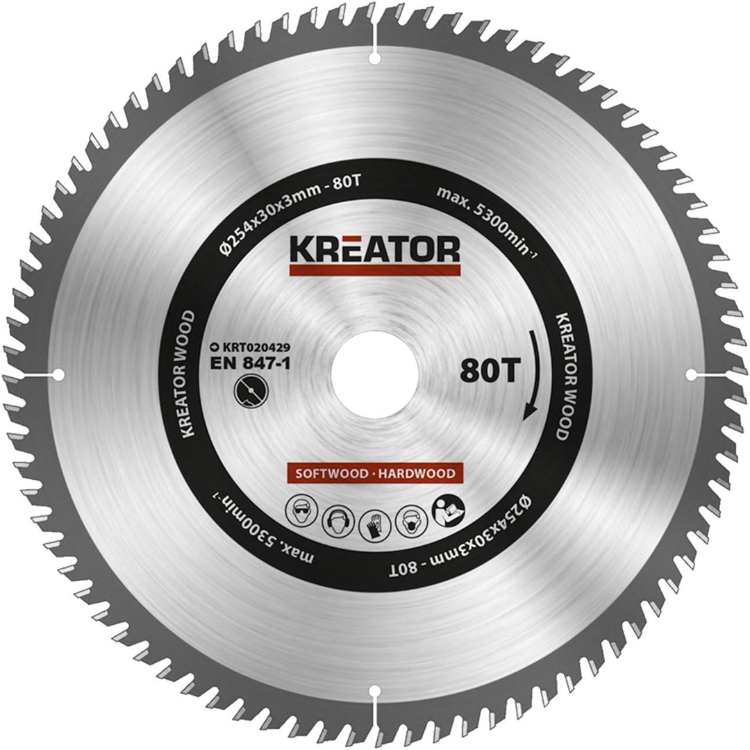 KREATOR Holzsägeblatt 254mm80d KRT020429