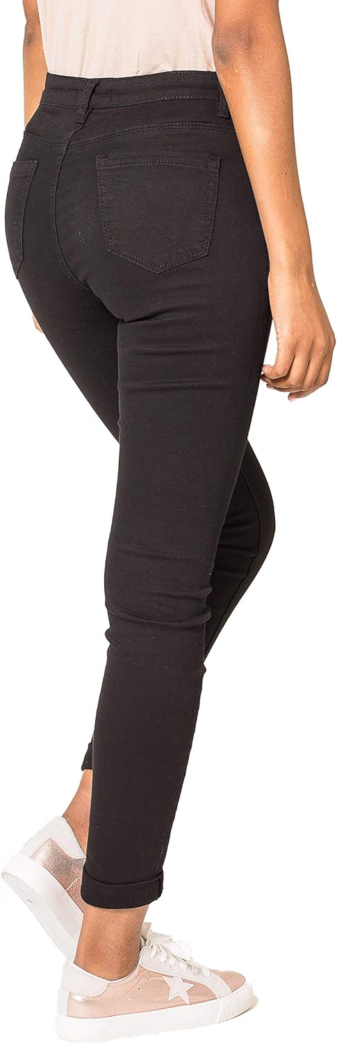 Nina Carter P109 Damen Skinny Fit Jeans High Waist Slim Hose Figurbetonte Stretch Jeanshose S Slim S