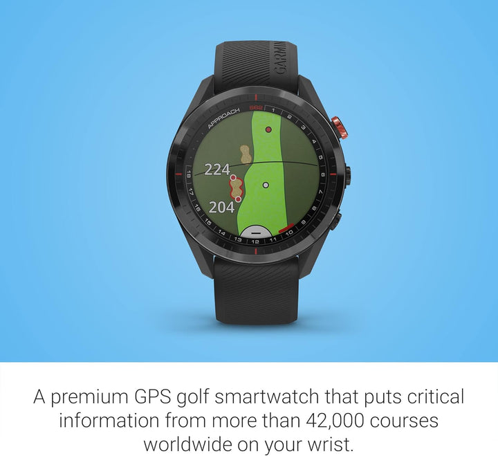 Garmin Approach S62 Bundle, Premium-Golf-GPS-Uhr mit 3 CT10 Club-Tracking-Sensoren, integriertem vir