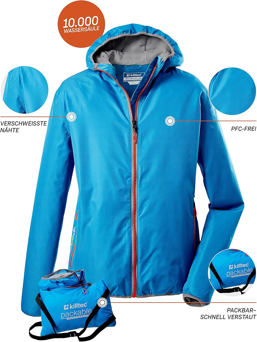 Killtec Herren Trin Mn Jckt A Funktionsjacke/Regenjacke mit Kapuze, packbar M dunkelnavy, M dunkelna