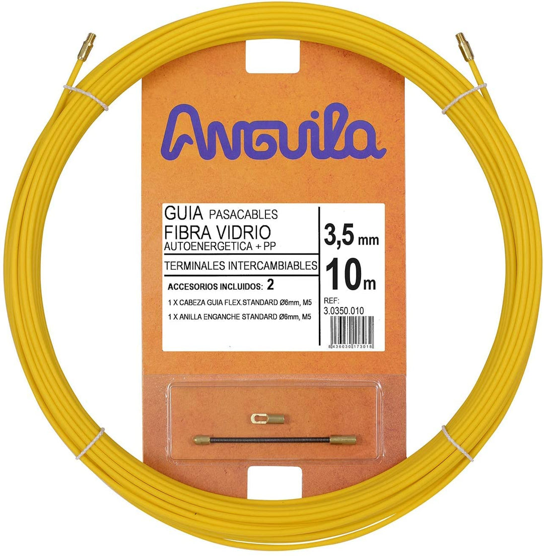 Anguila| Guía Pasacables | Fibra de Vidrio Reforzada + Propileno | Terminales Intercambiables | Colo