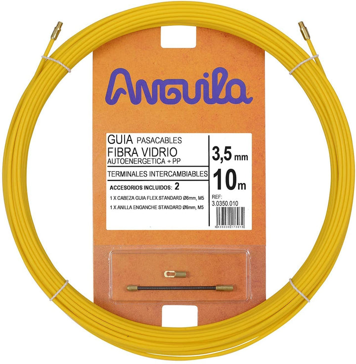 Anguila| Guía Pasacables | Fibra de Vidrio Reforzada + Propileno | Terminales Intercambiables | Colo