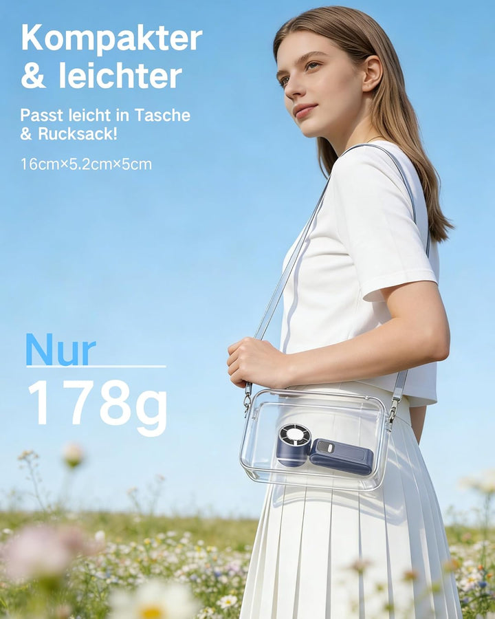 【2026 Neu】 Tragbarer Handventilator 3-in-1, 16000 RPM Super Turbo Ventilator, 5000mAh Akku aufladbar